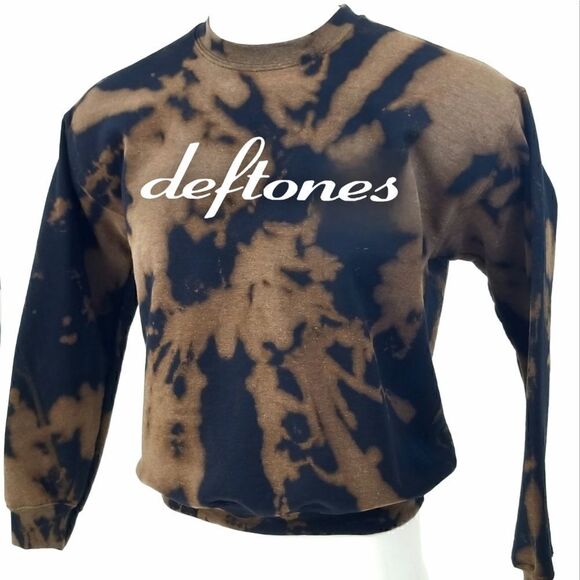 DEFTONES Rock Band Acid Washed, Distressed Pullover Crewneck, Sweatshirt y2k rap - Picture 3 of 5